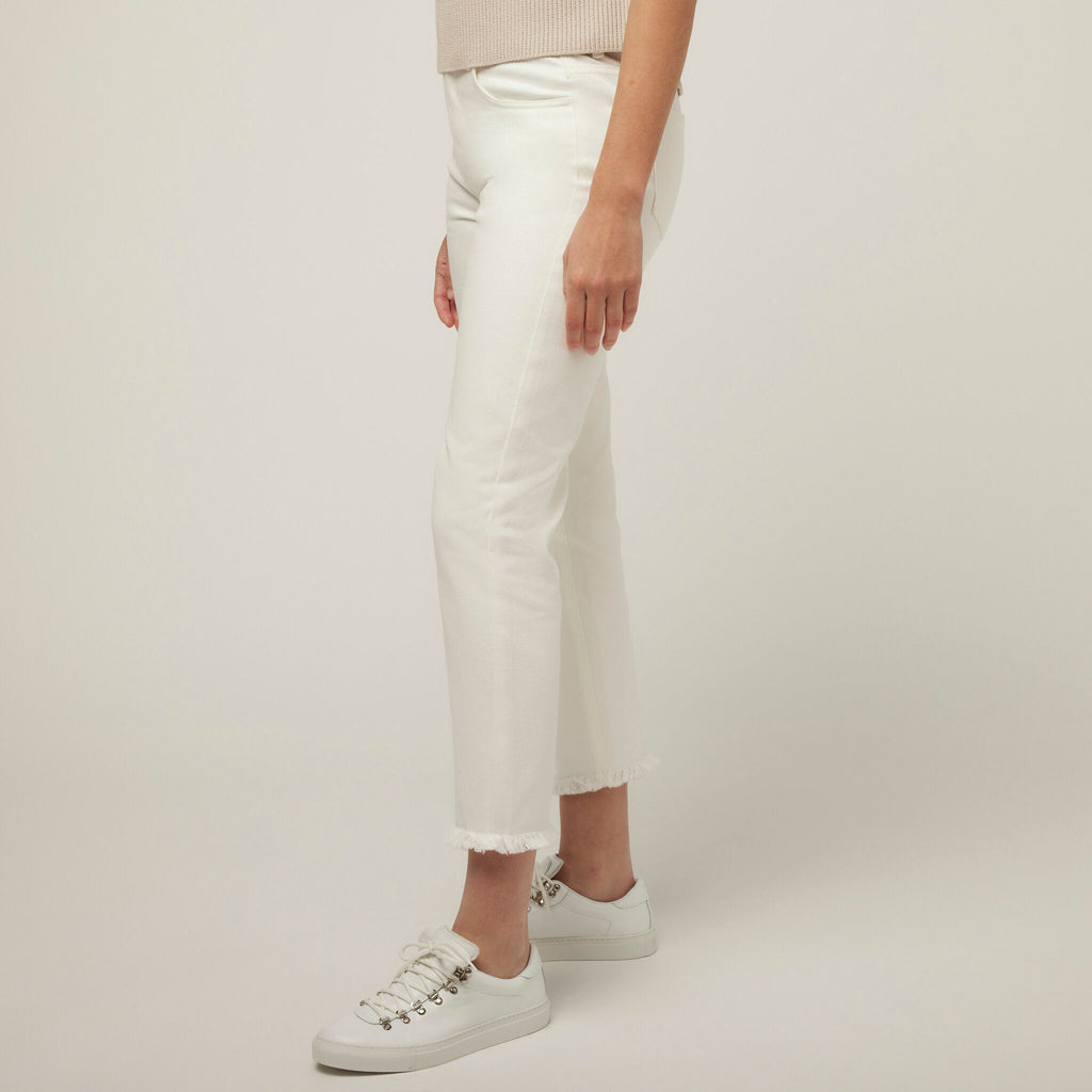 Fringe Hem Straight Leg Pant