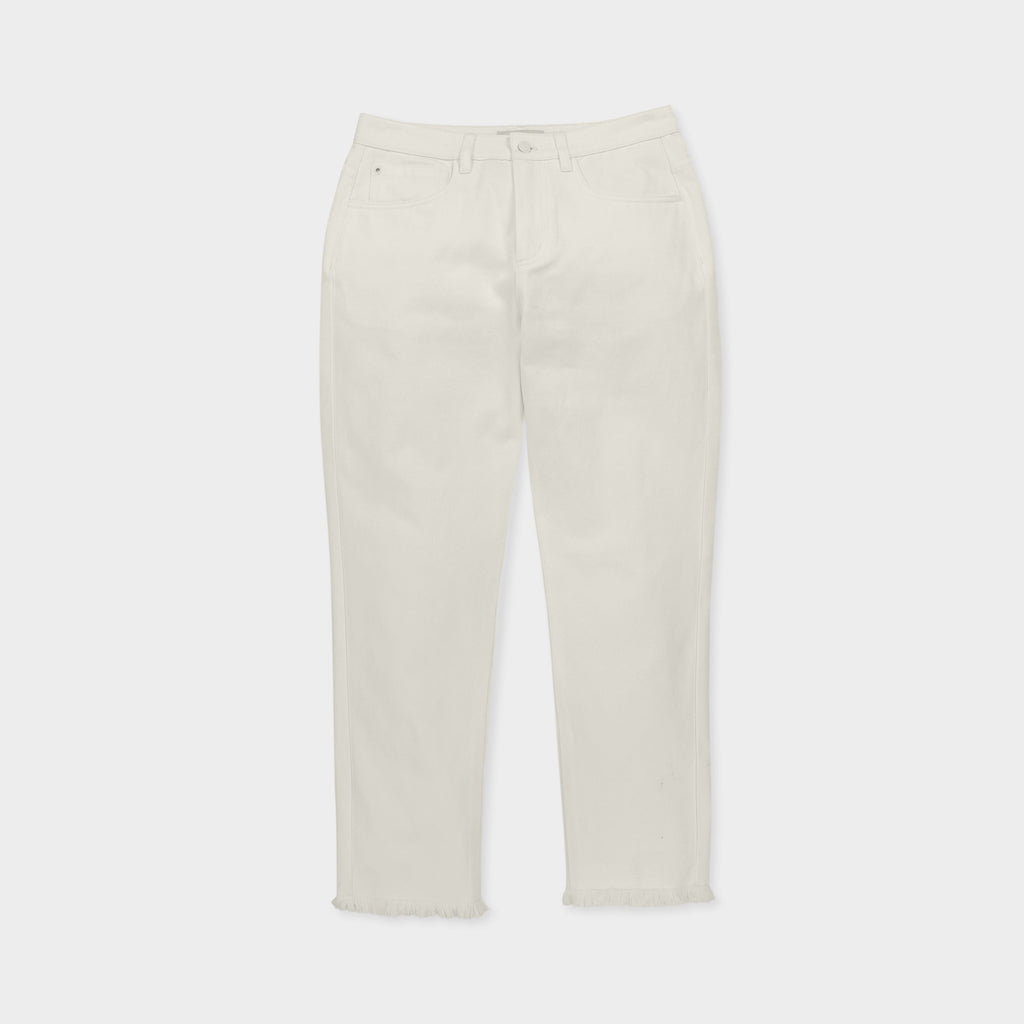 Fringe Hem Straight Leg Pant