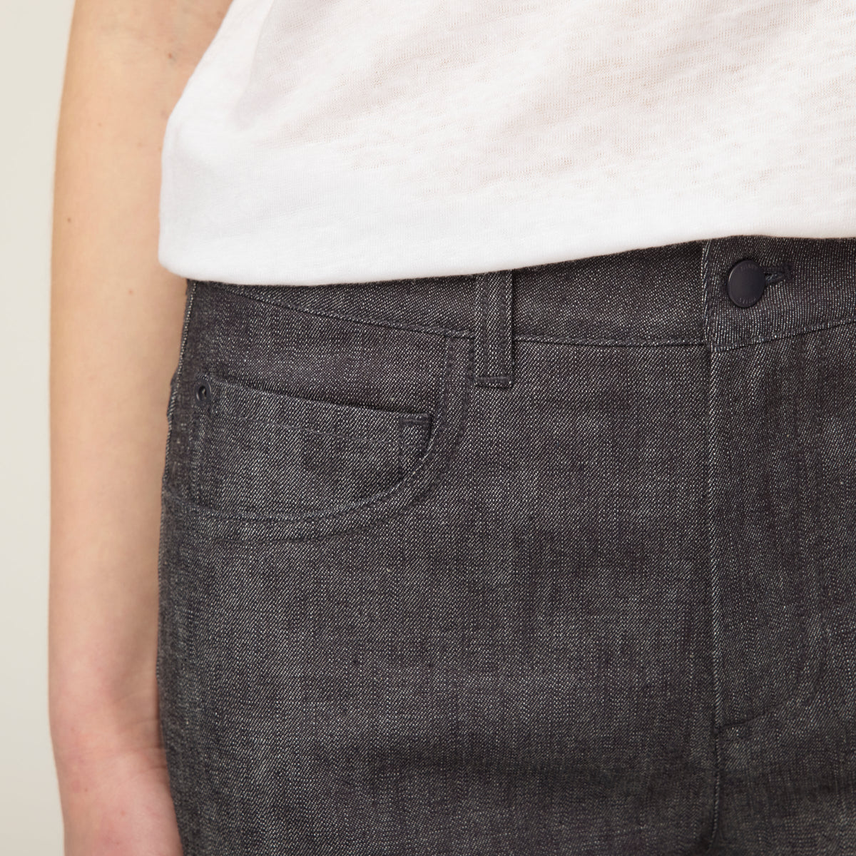 Denim Straight Leg Ankle Pant