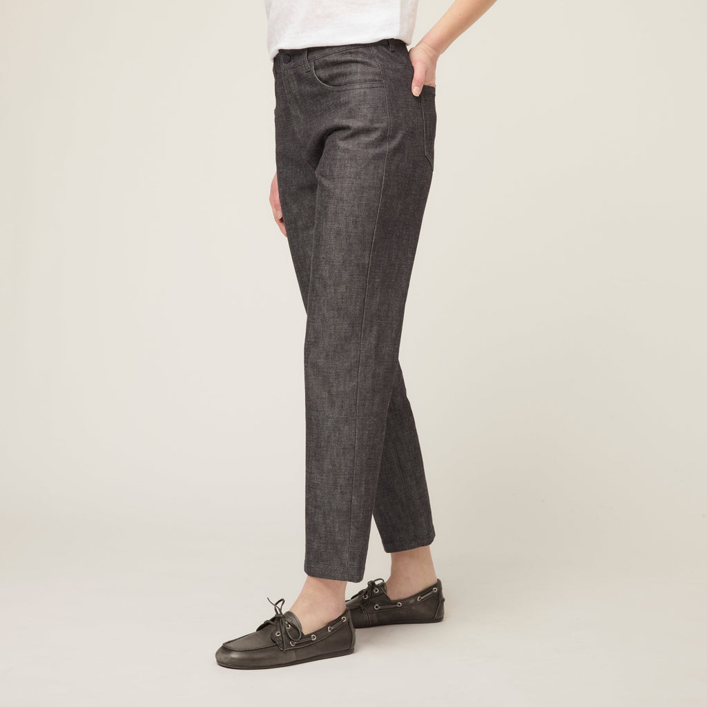Denim Straight Leg Ankle Pant