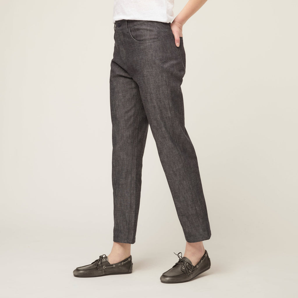 Denim Straight Leg Ankle Pant
