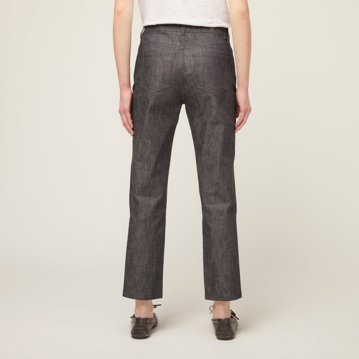 Denim Straight Leg Ankle Pant