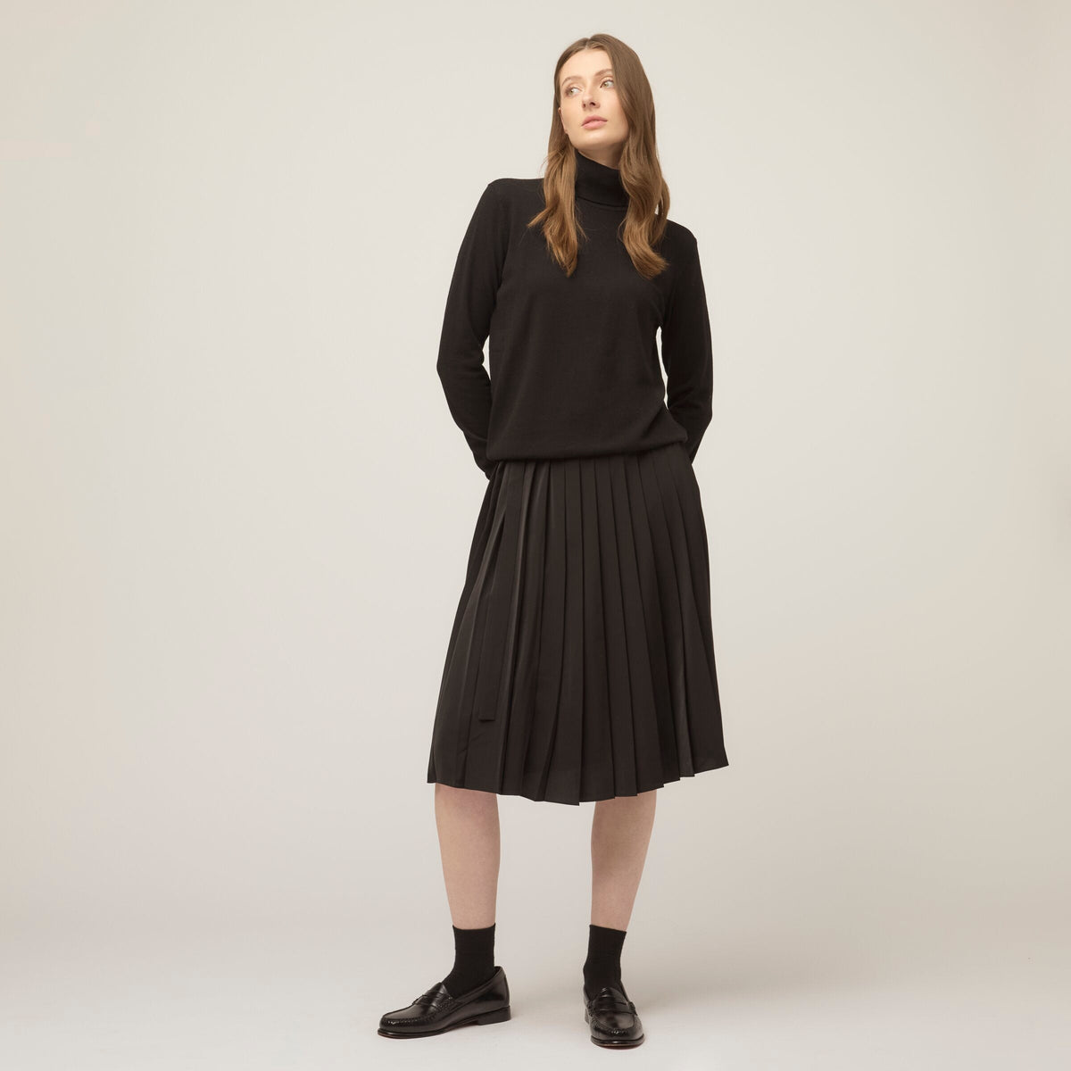 Tech Slk Pleated Skirt
