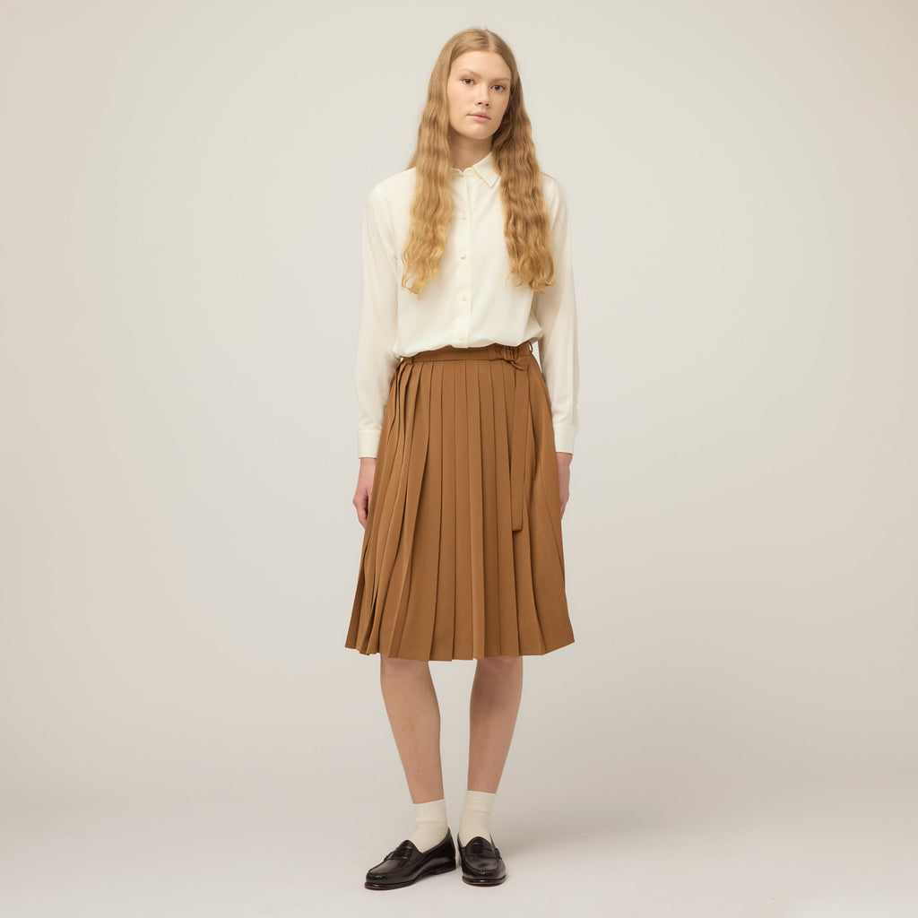 Tech Slk Pleated Skirt