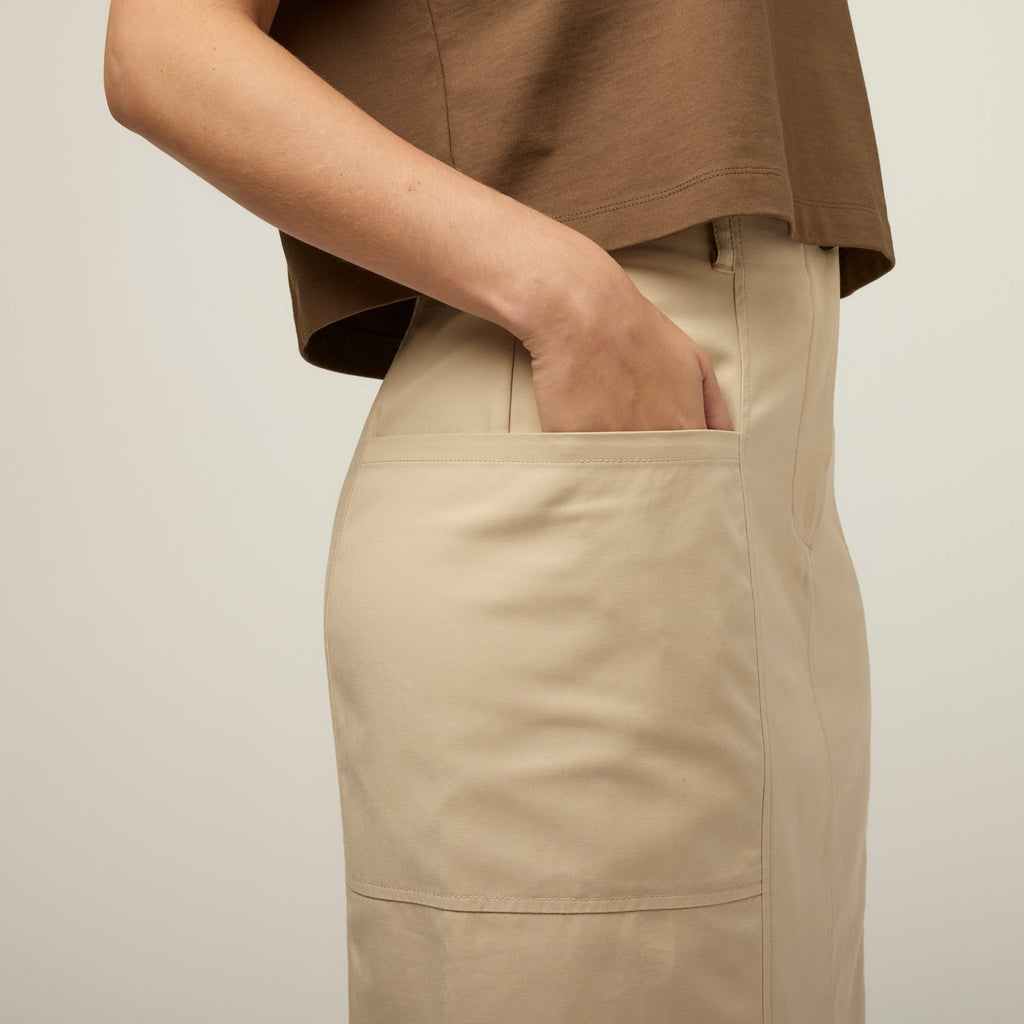 Tencel Cotton Midi Skirt