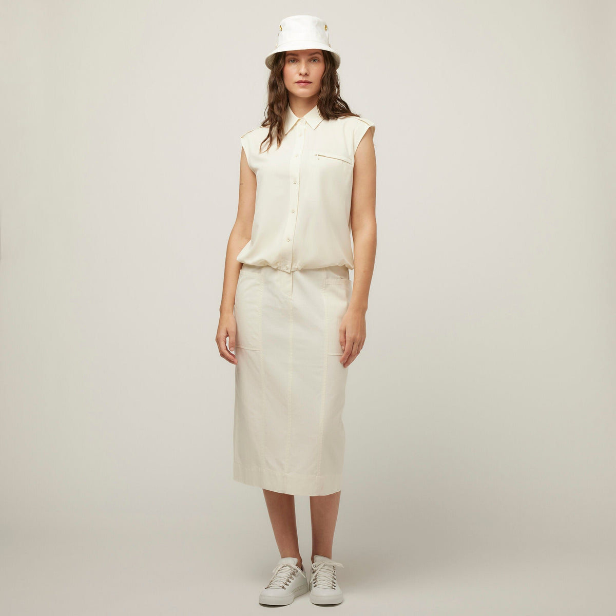 Tencel Cotton Midi Skirt