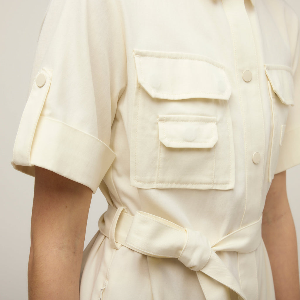 Tencel Cotton Safari Midi Dress