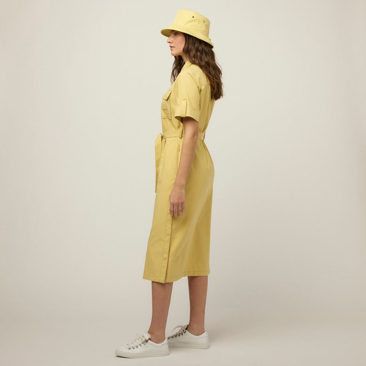 Tencel Cotton Safari Midi Dress
