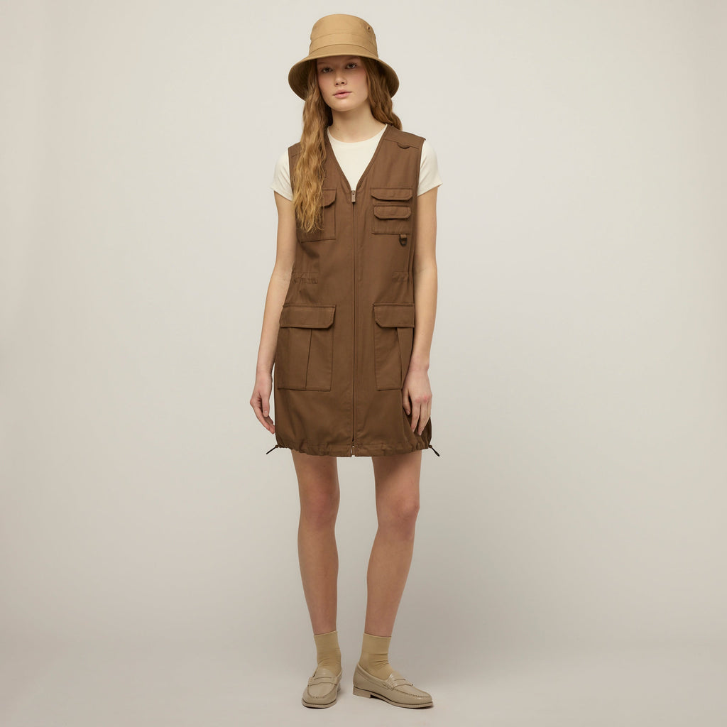 Tencel Cotton Safari Vest Dress