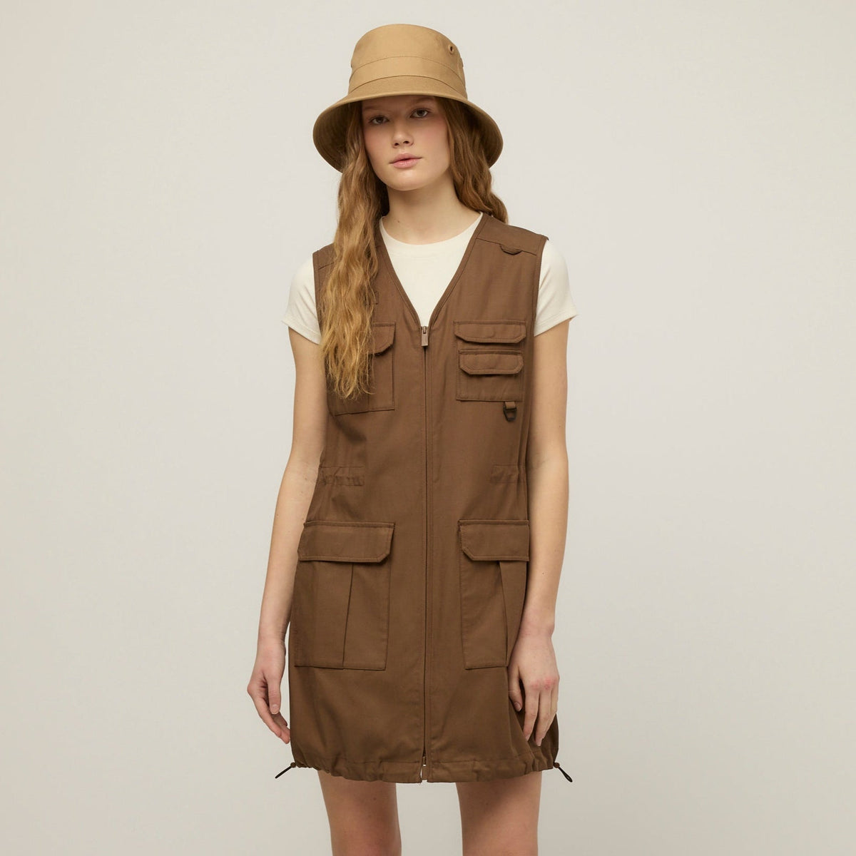 Tencel Cotton Safari Vest Dress