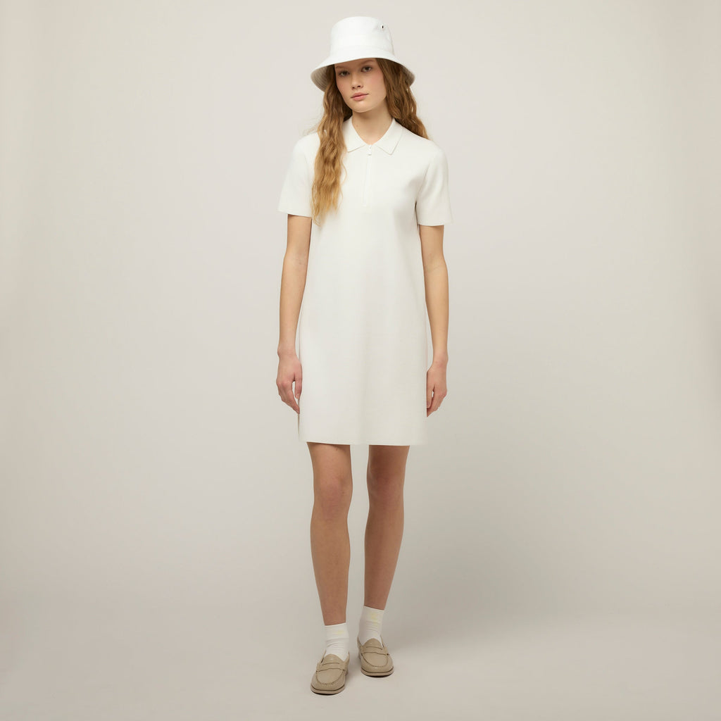 Short Sleeve Zip Polo Dress