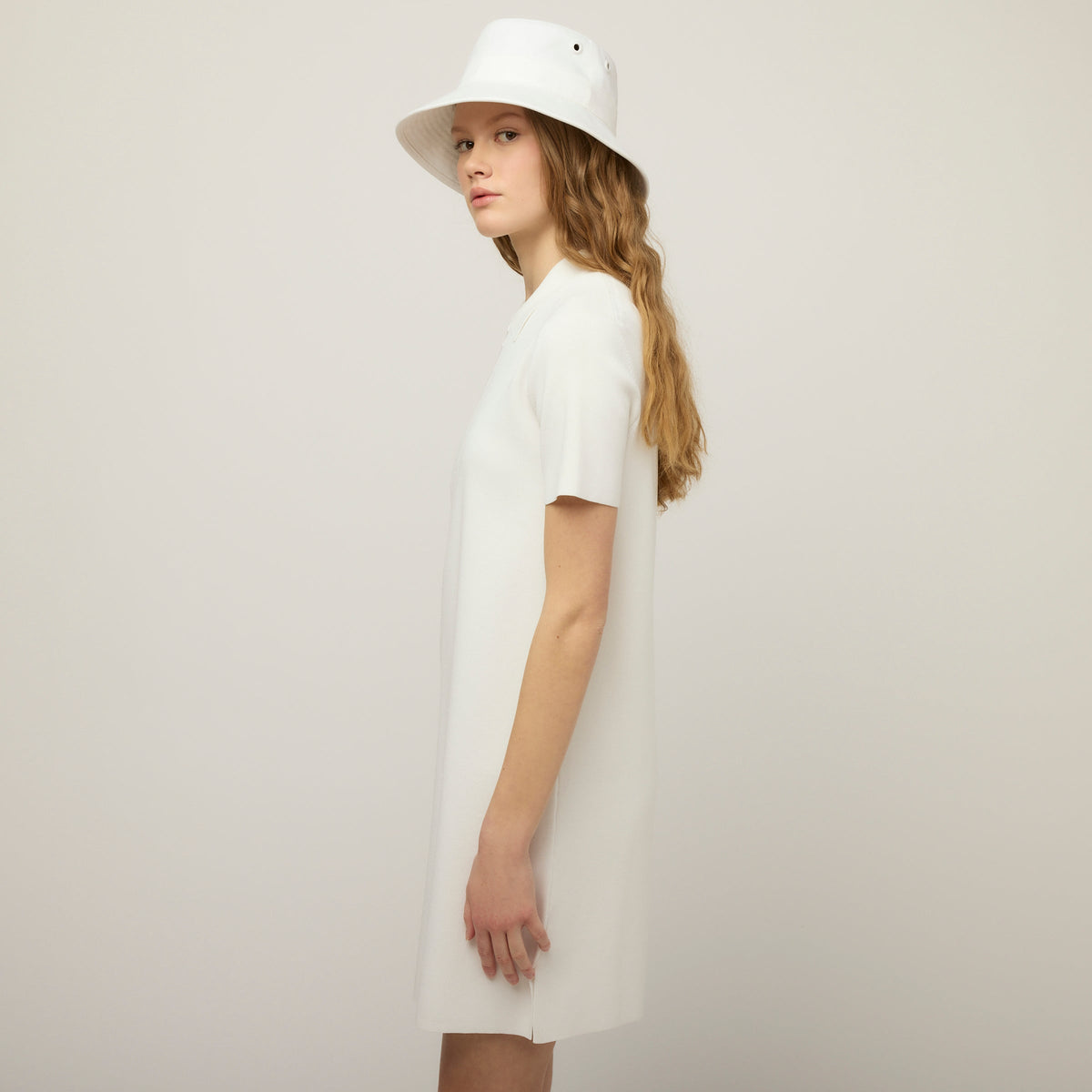 Short Sleeve Zip Polo Dress