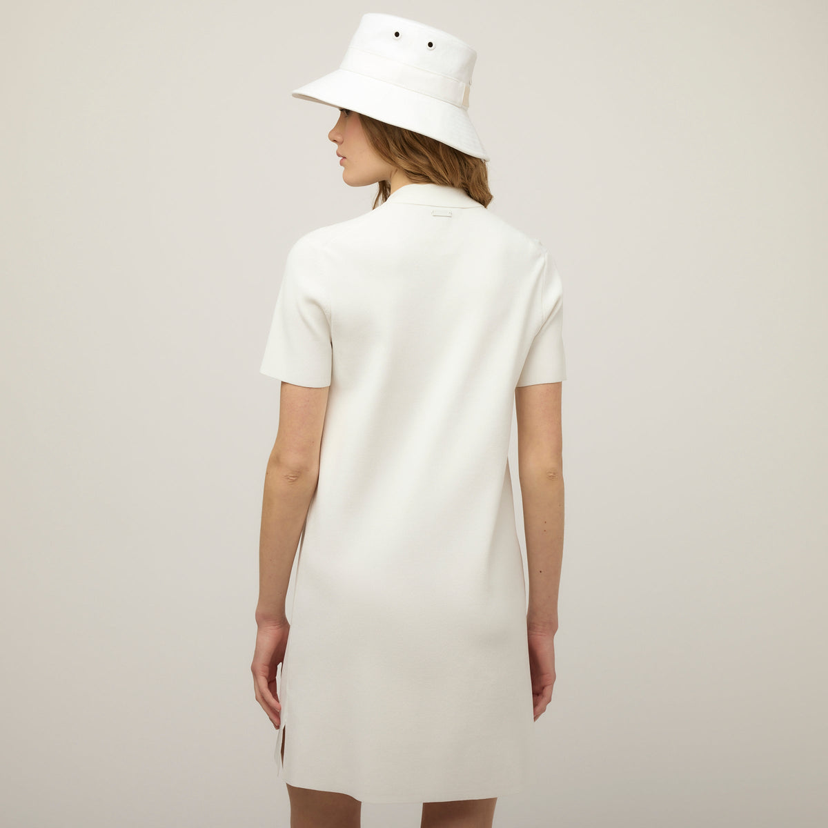 Short Sleeve Zip Polo Dress