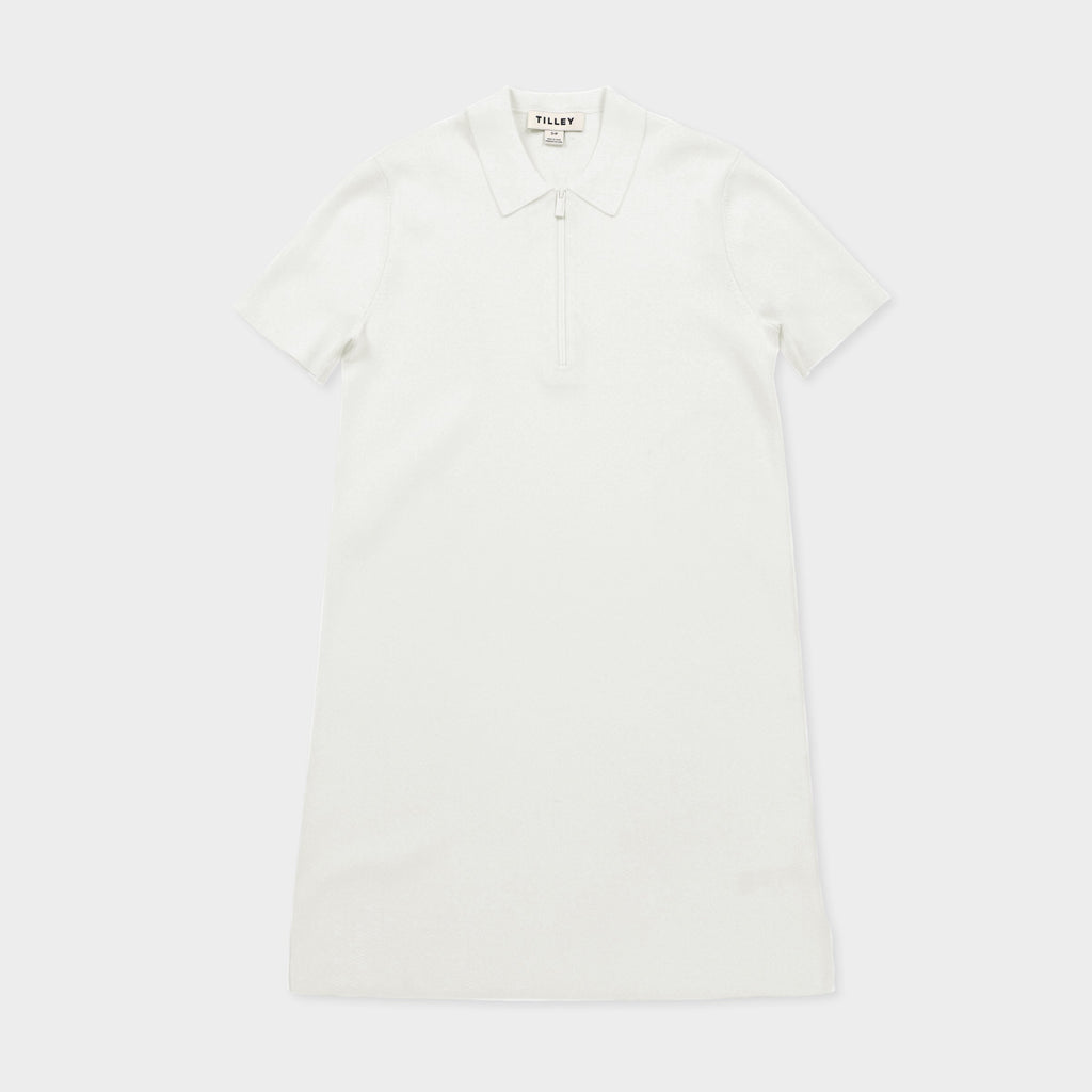 Short Sleeve Zip Polo Dress