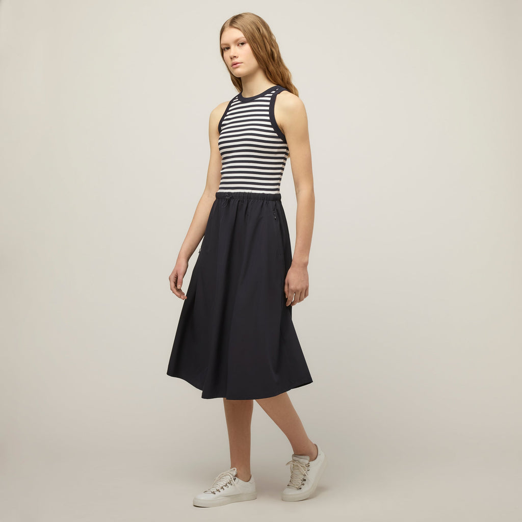 Rib Tech Slk Midi Dress