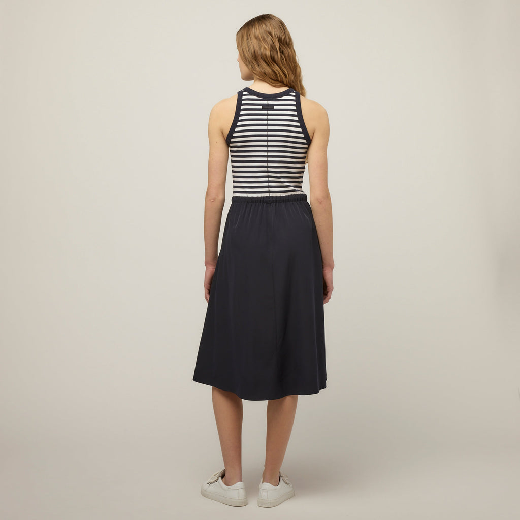 Rib Tech Slk Midi Dress