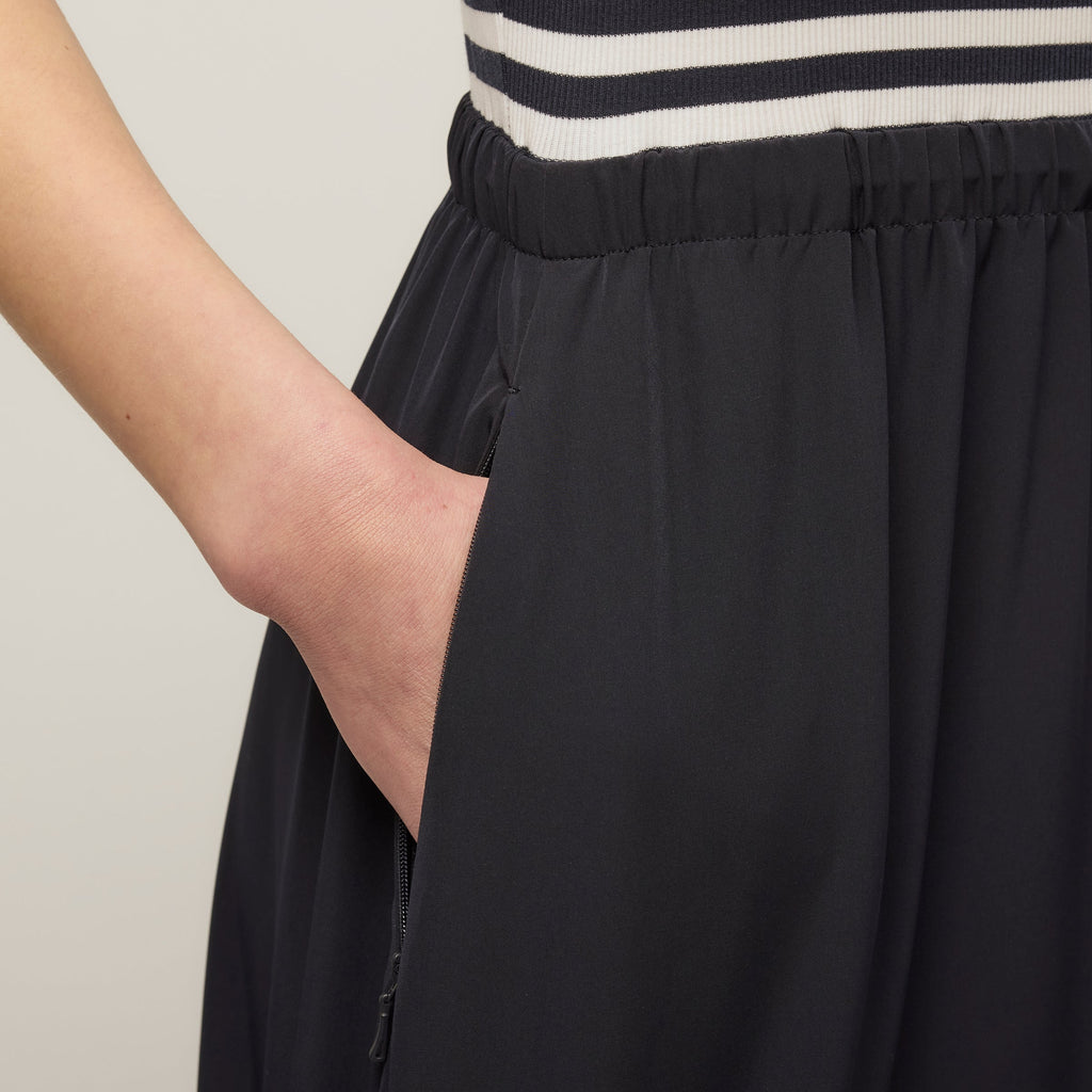 Rib Tech Slk Midi Dress