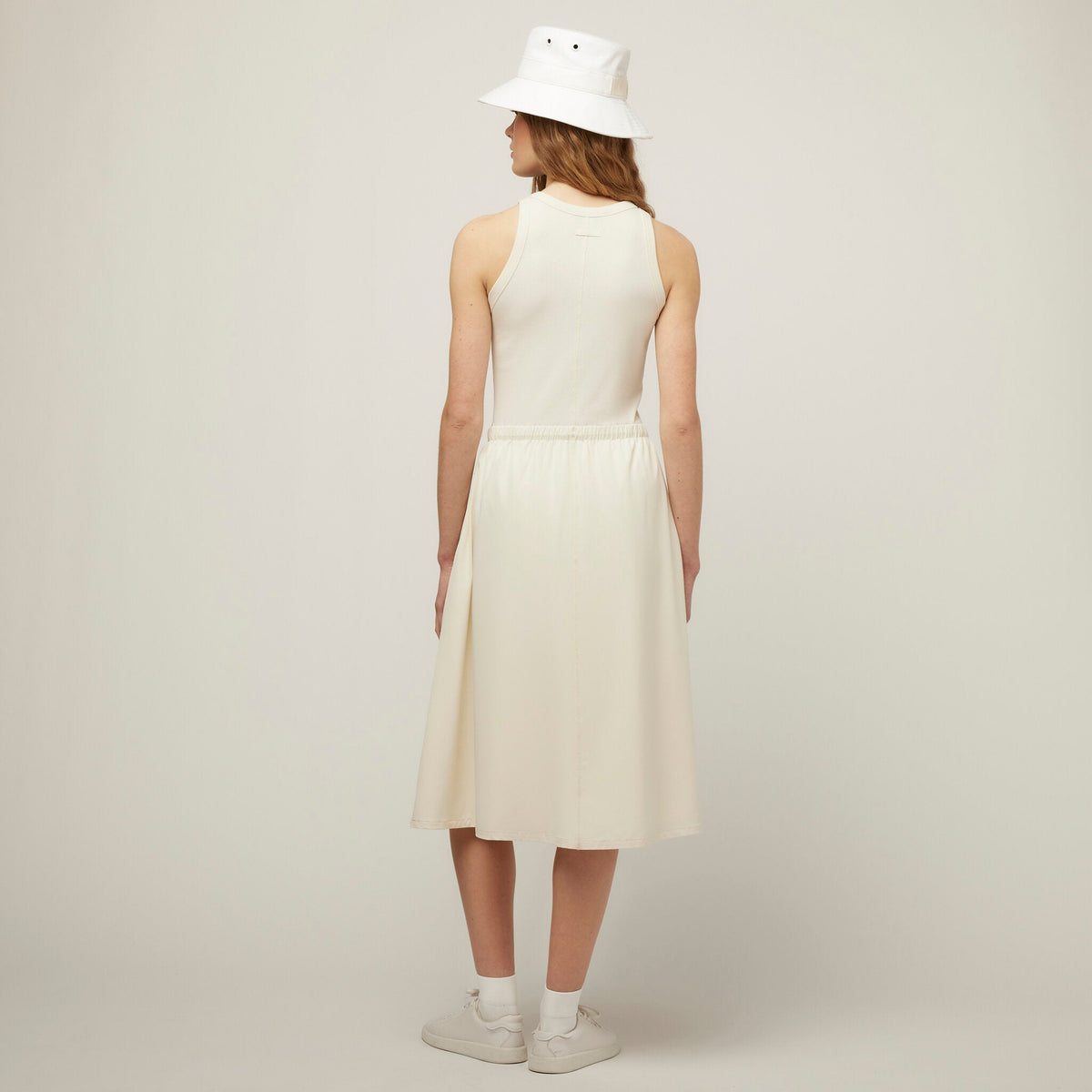 Rib Tech Slk Midi Dress