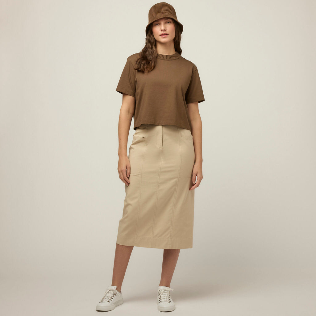 Rib Neckline Cropped Tee