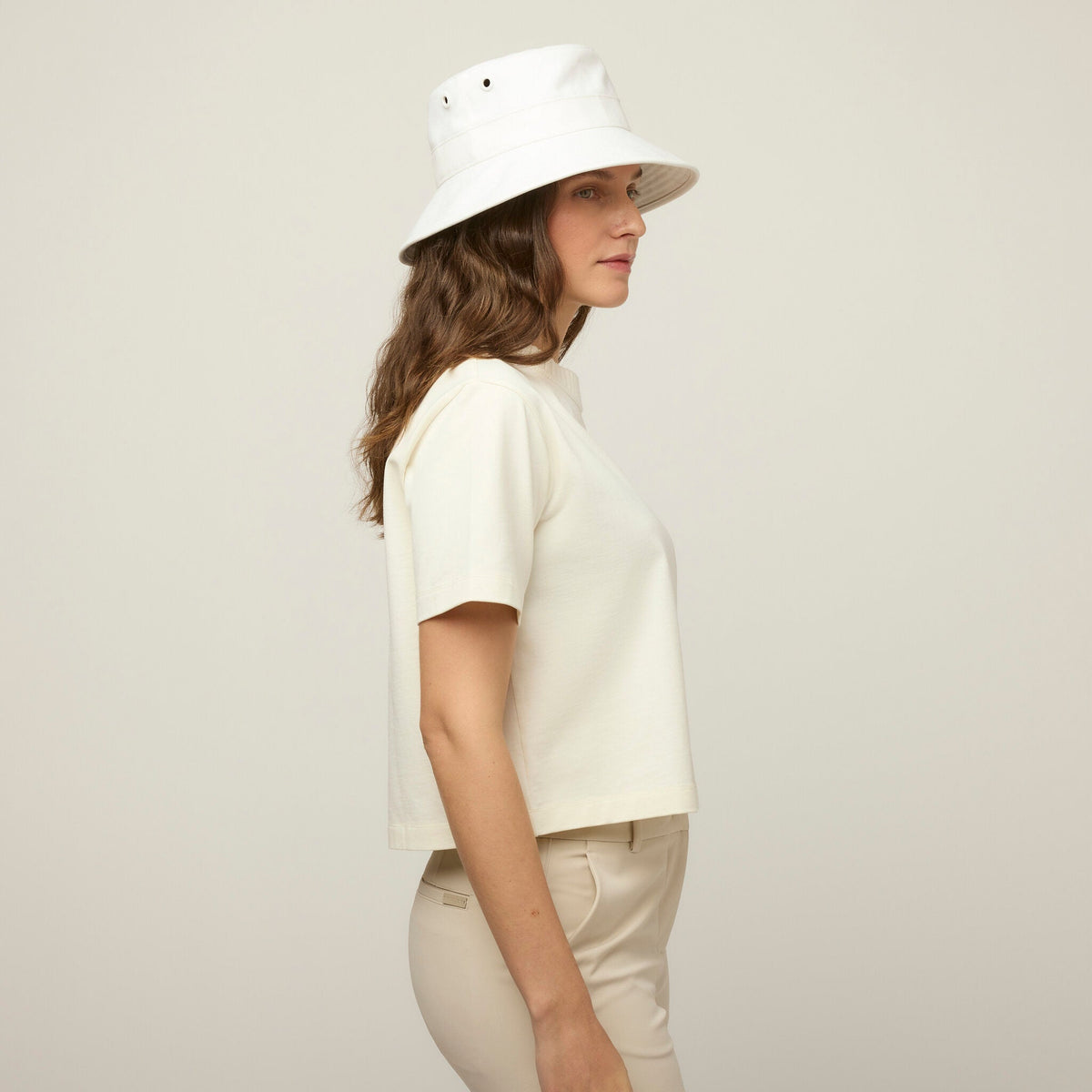 Rib Neckline Cropped Tee