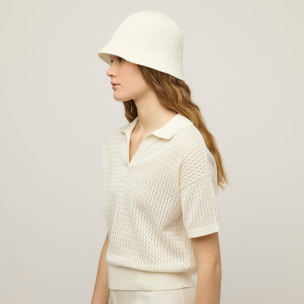 Open Knit Short Sleeve Polo
