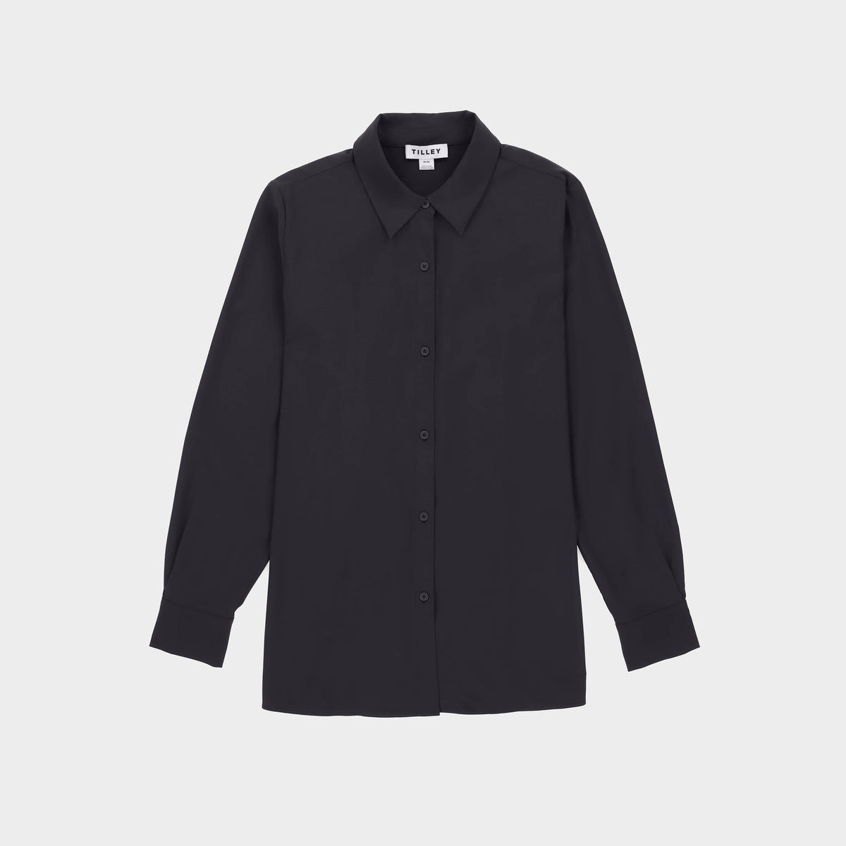 Tech Slk Long Sleeve Button Top