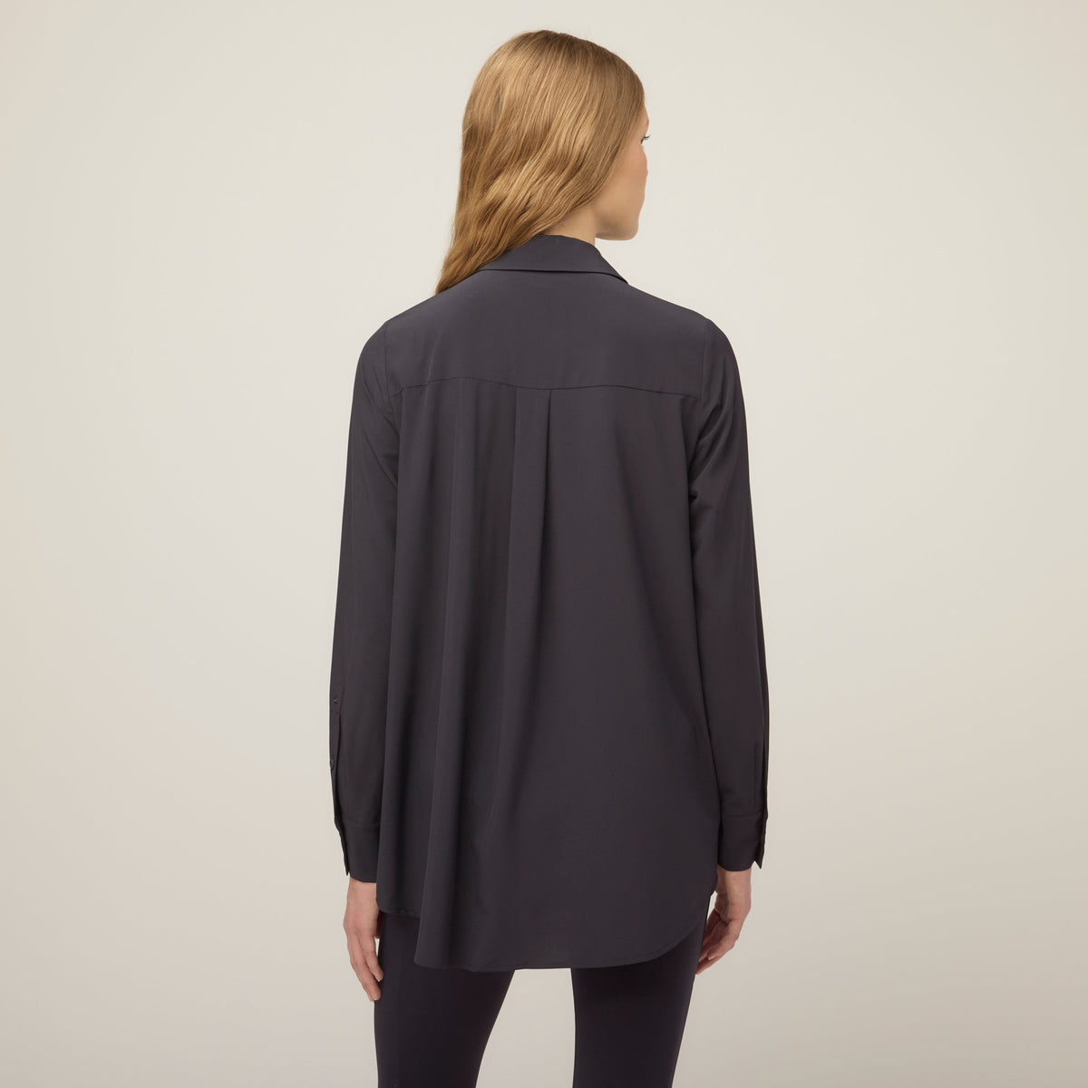 Tech Slk Long Sleeve Button Top