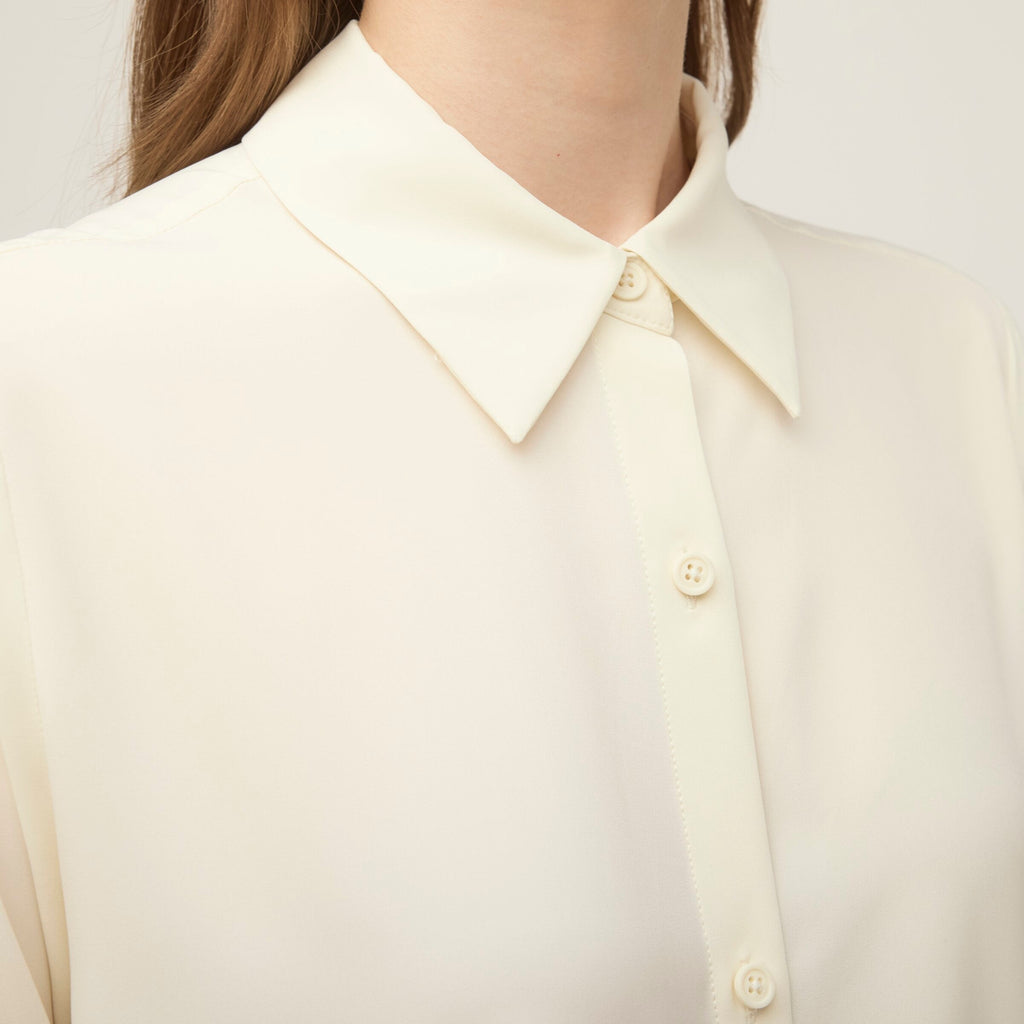 Tech Slk Long Sleeve Button Top