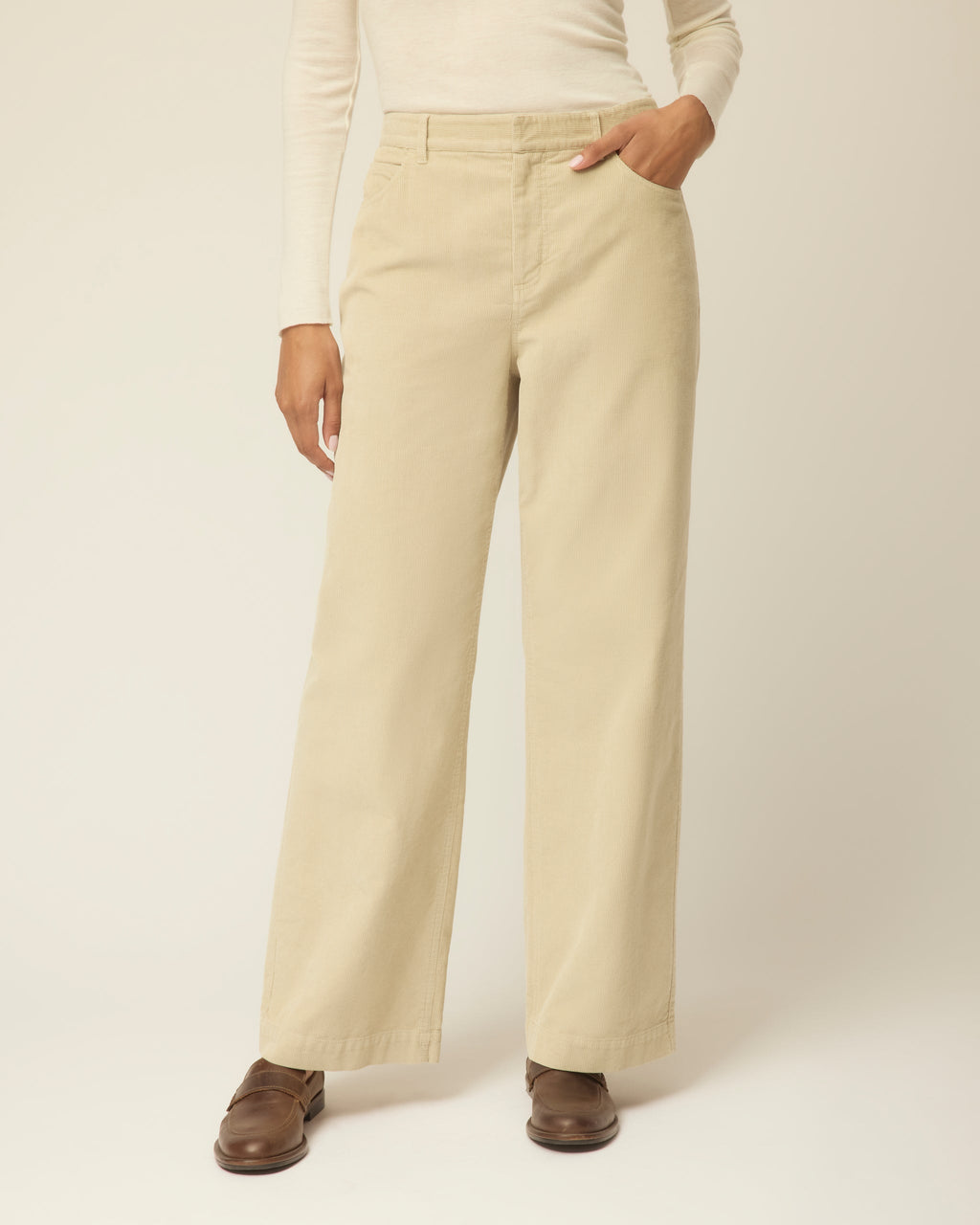 Corduroy Straight Leg Pants