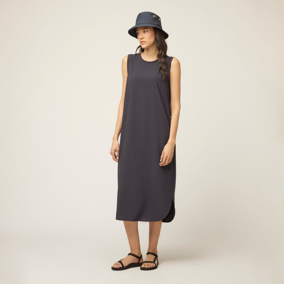 Tech Slk Midi Dress