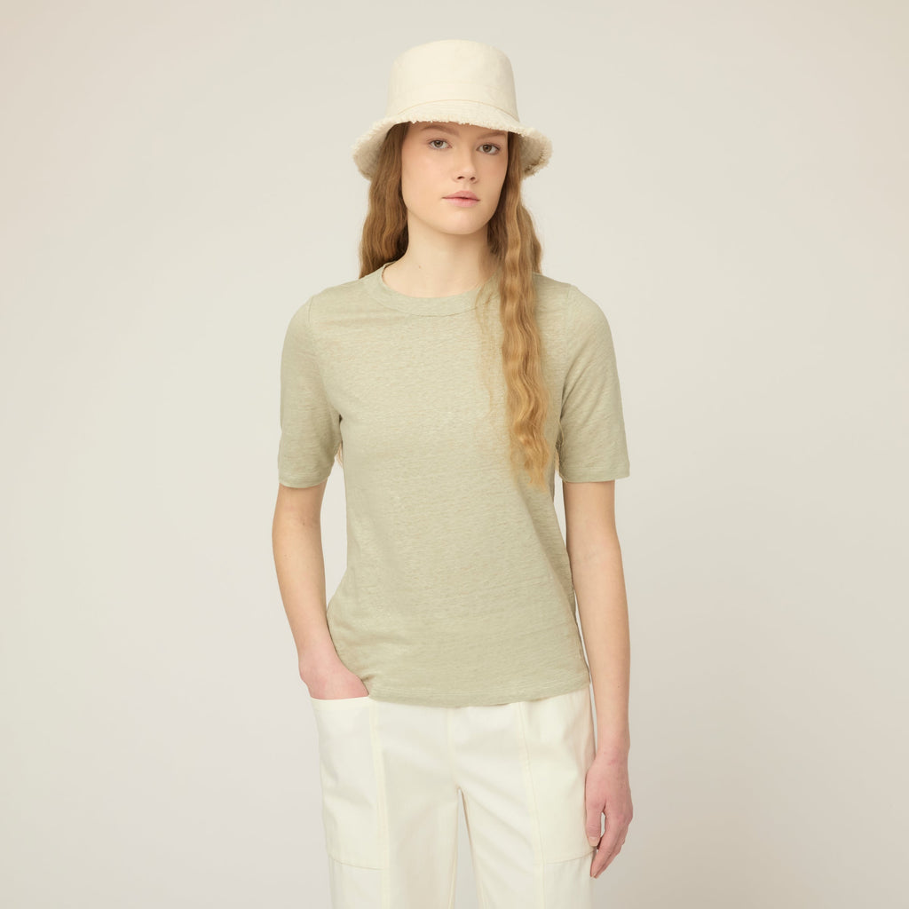 Linen Jersey Elbow Length Tee