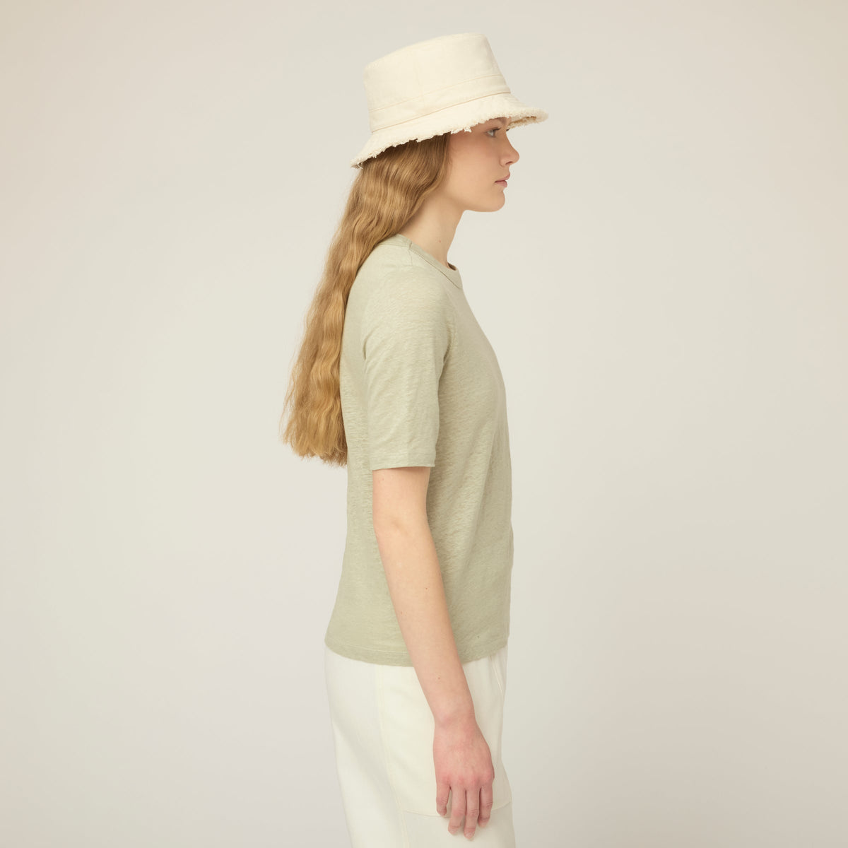 Linen Jersey Elbow Length Tee