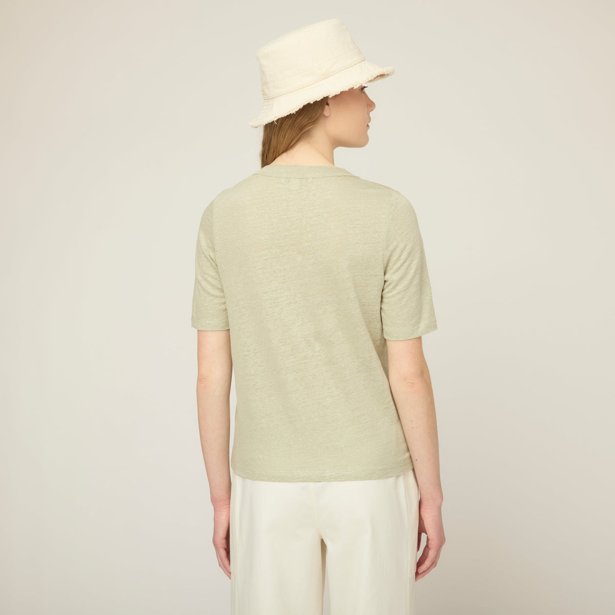 Linen Jersey Elbow Length Tee