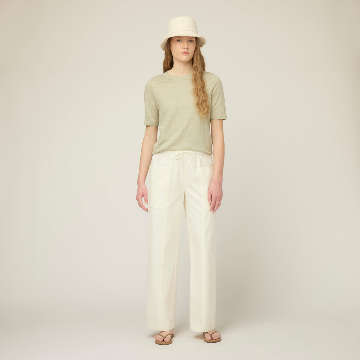 Linen Jersey Elbow Length Tee