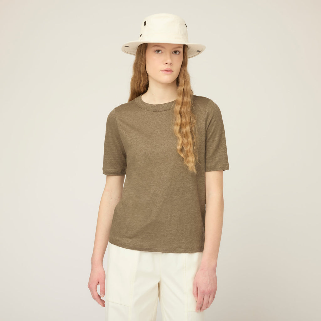 Linen Jersey Elbow Length Tee