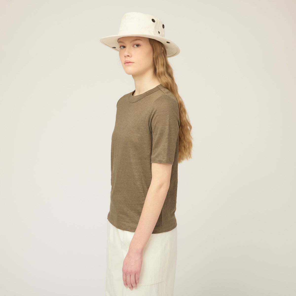 Linen Jersey Elbow Length Tee