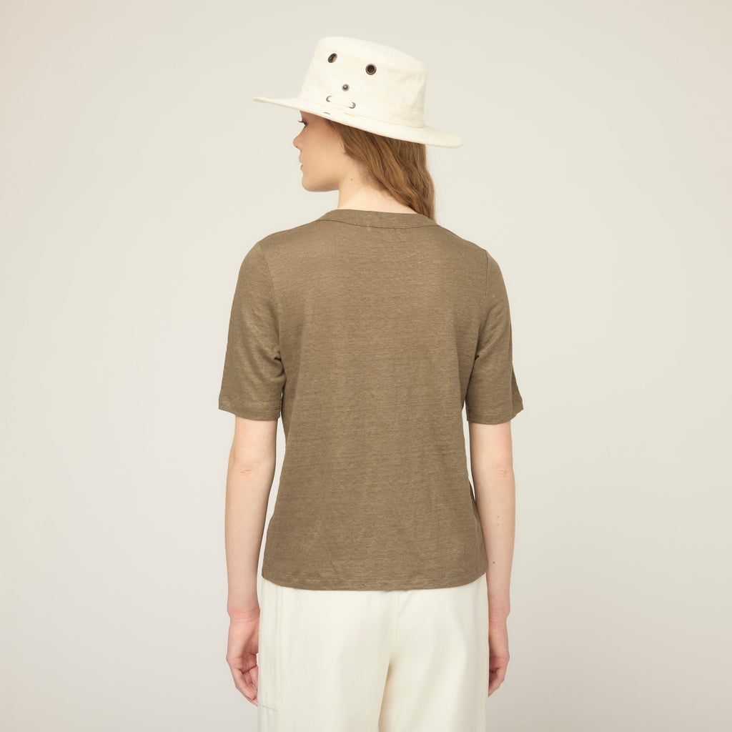 Linen Jersey Elbow Length Tee