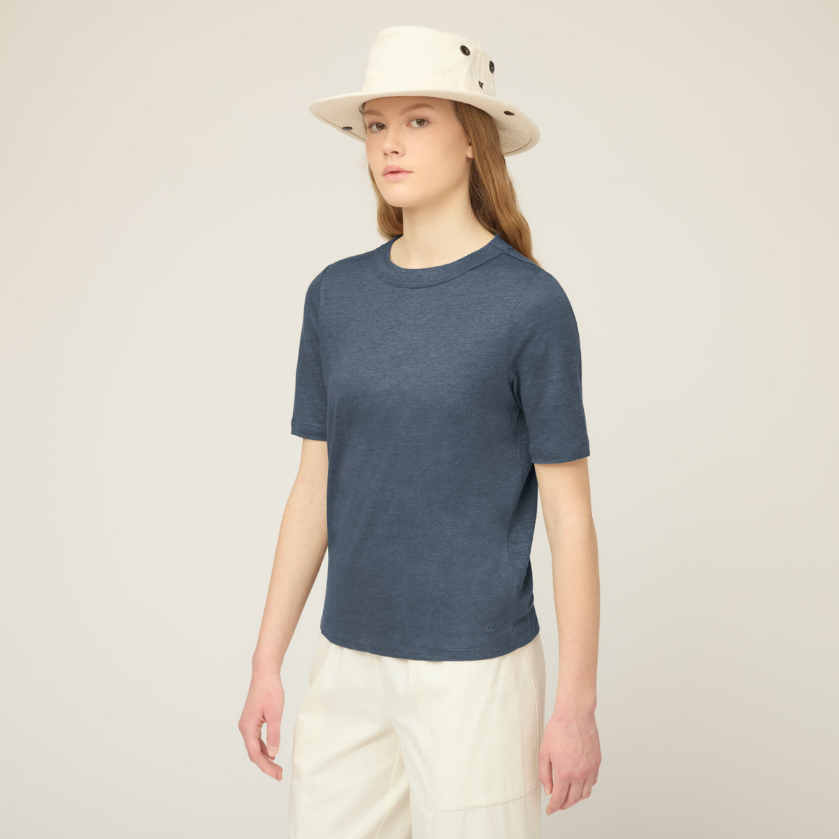 Linen Jersey Elbow Length Tee