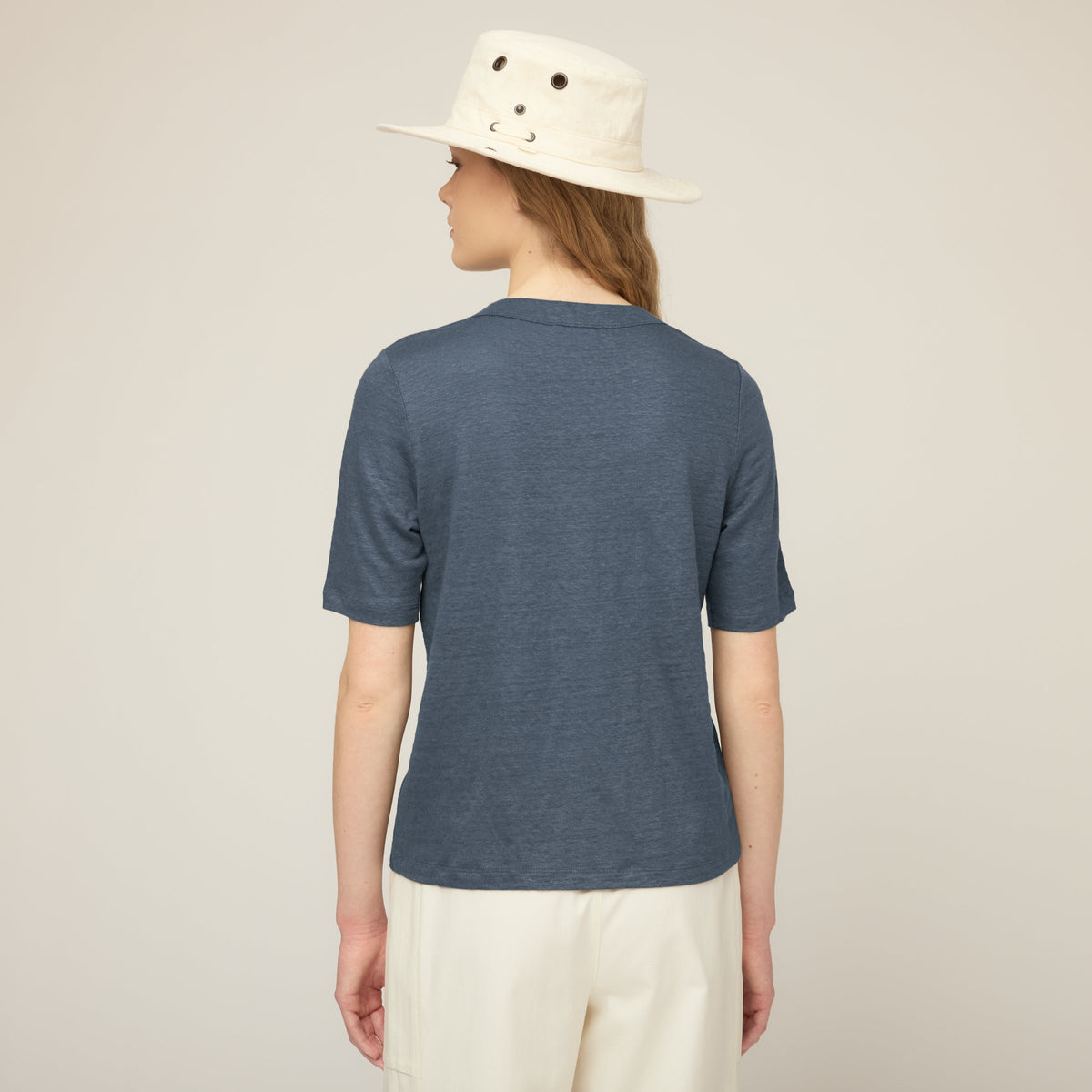 Linen Jersey Elbow Length Tee