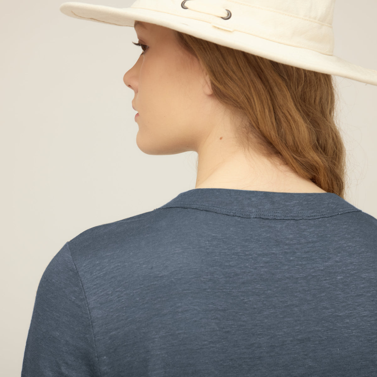 Linen Jersey Elbow Length Tee