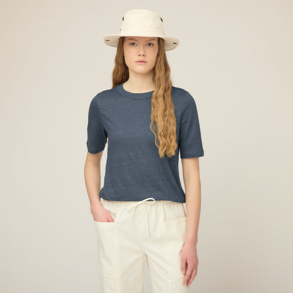 Linen Jersey Elbow Length Tee