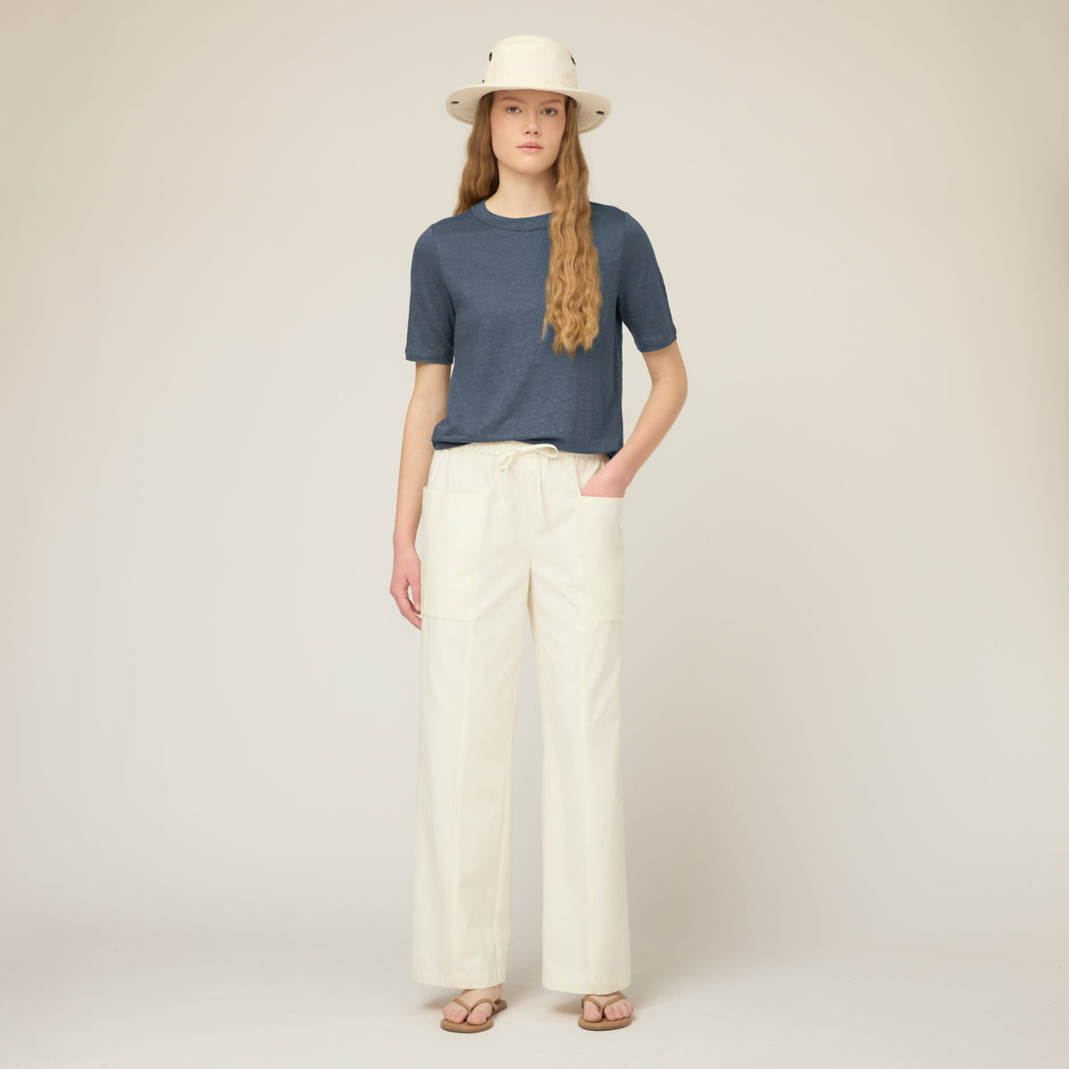 Linen Jersey Elbow Length Tee