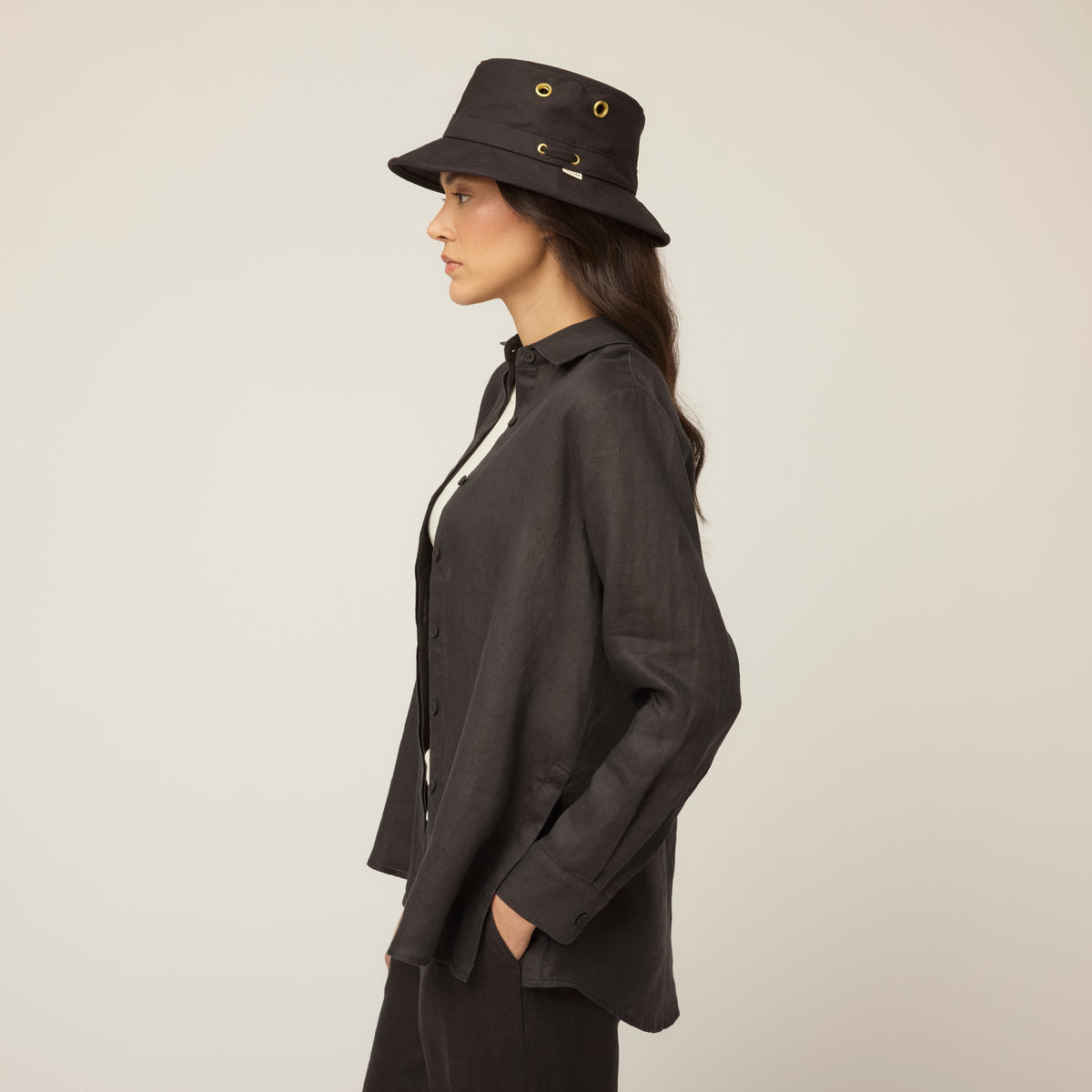 Linen Side Open Shirt