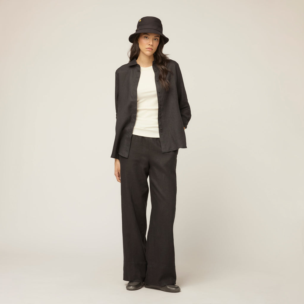 Linen Side Open Shirt