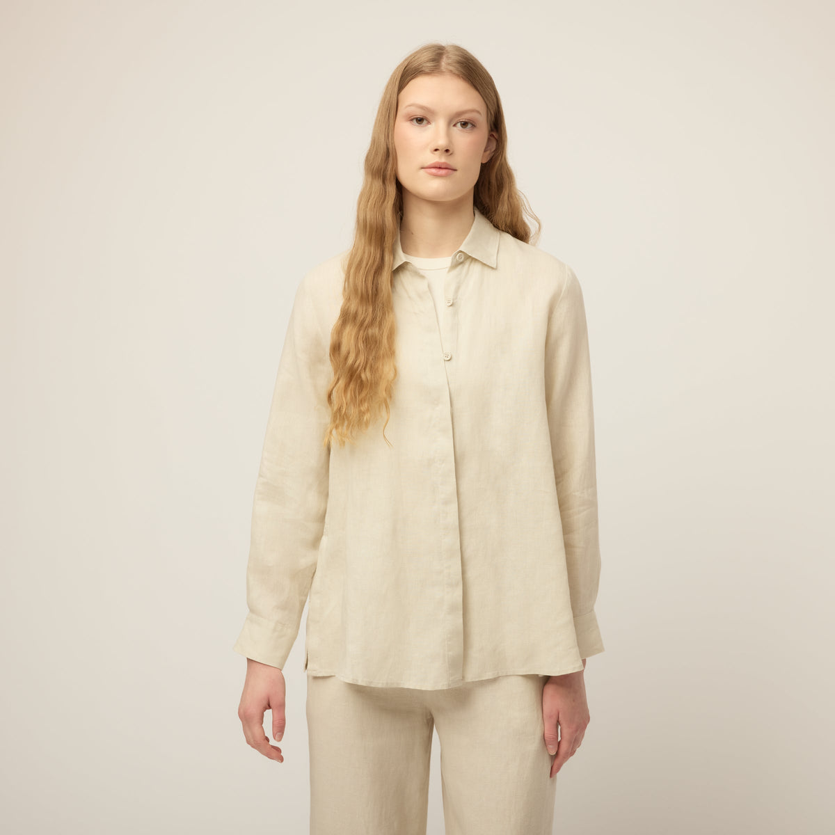Linen Side Open Shirt