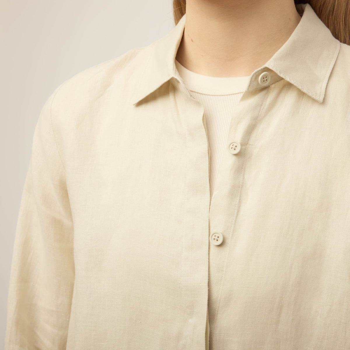 Linen Side Open Shirt