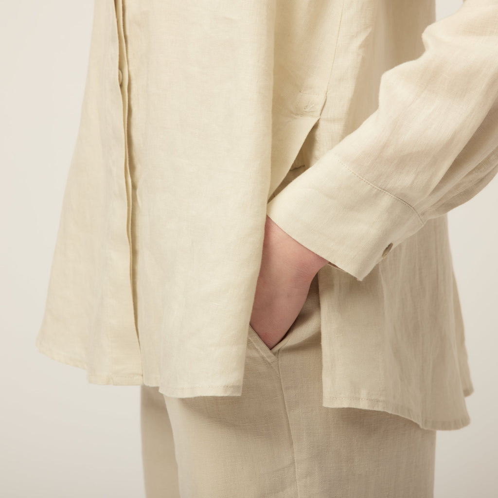 Linen Side Open Shirt