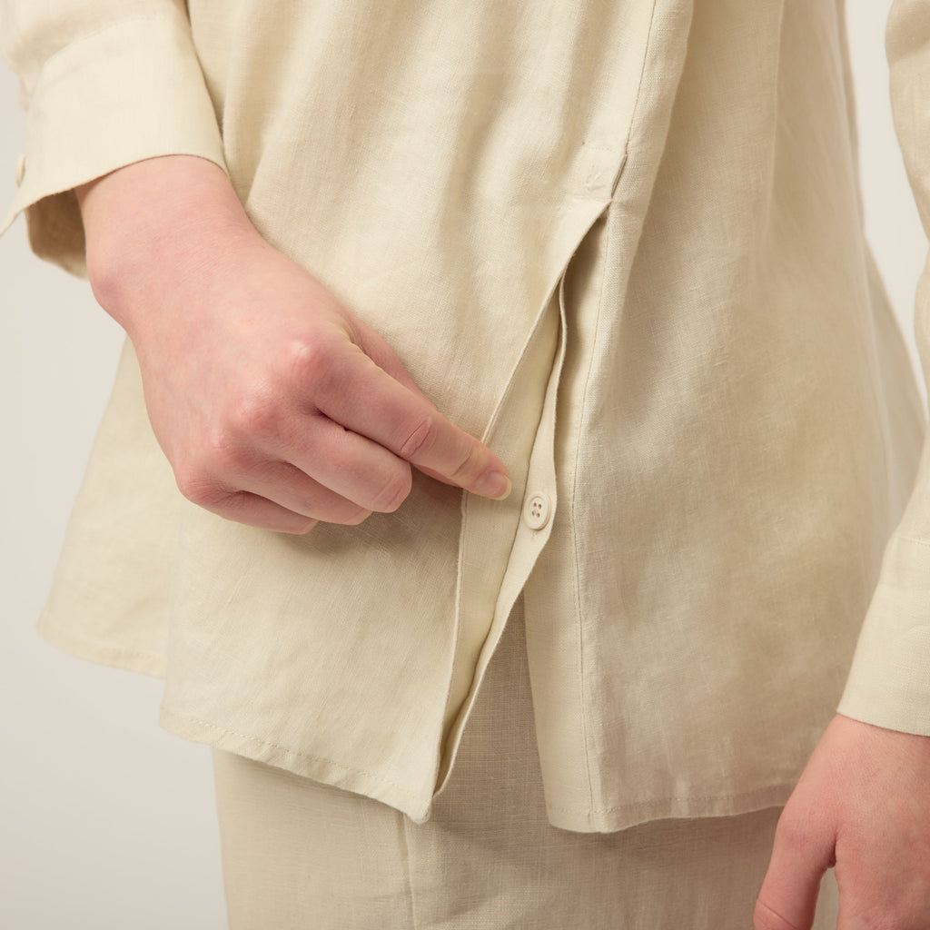 Linen Side Open Shirt