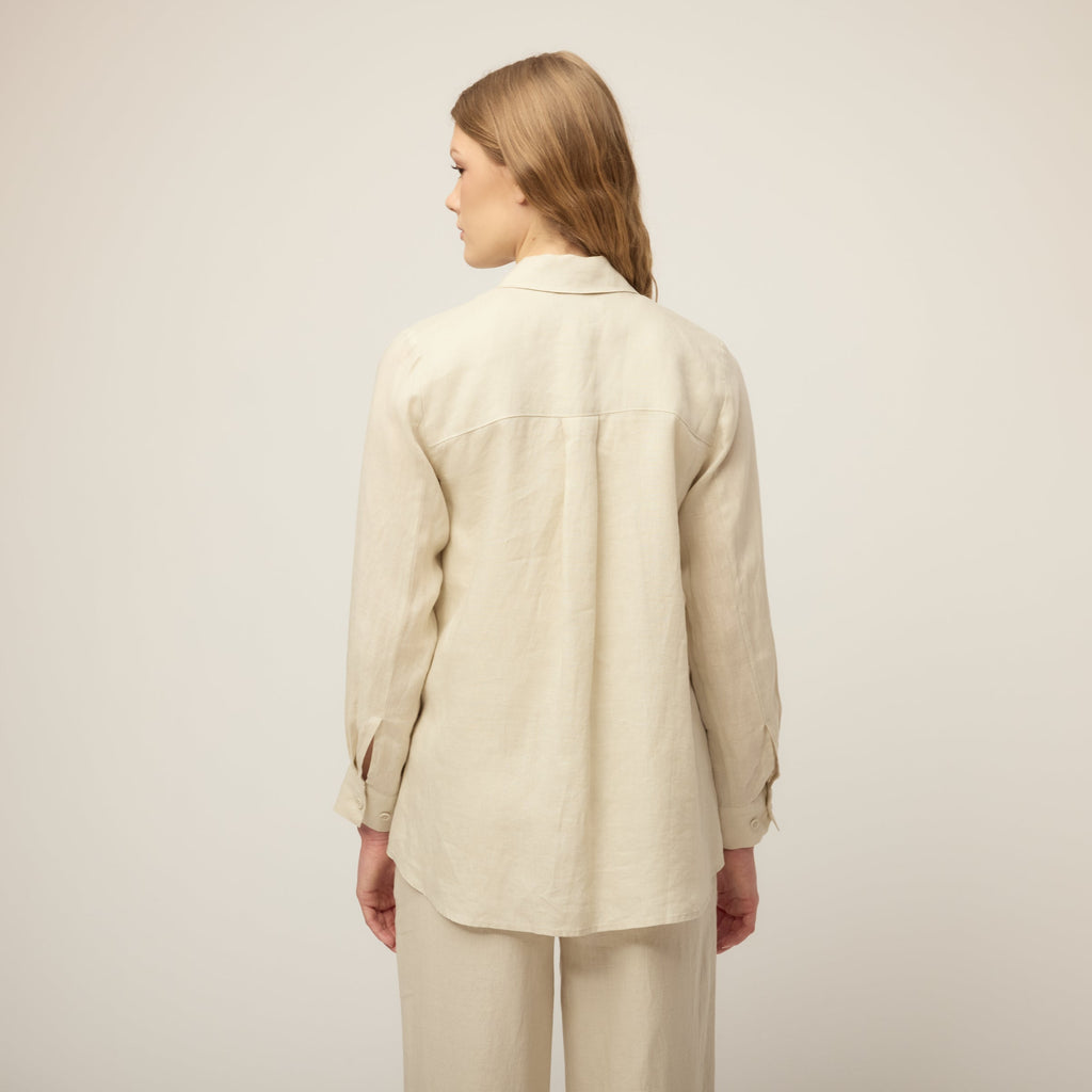 Linen Side Open Shirt