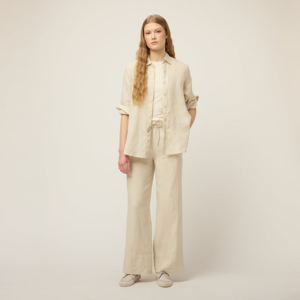 Linen Side Open Shirt